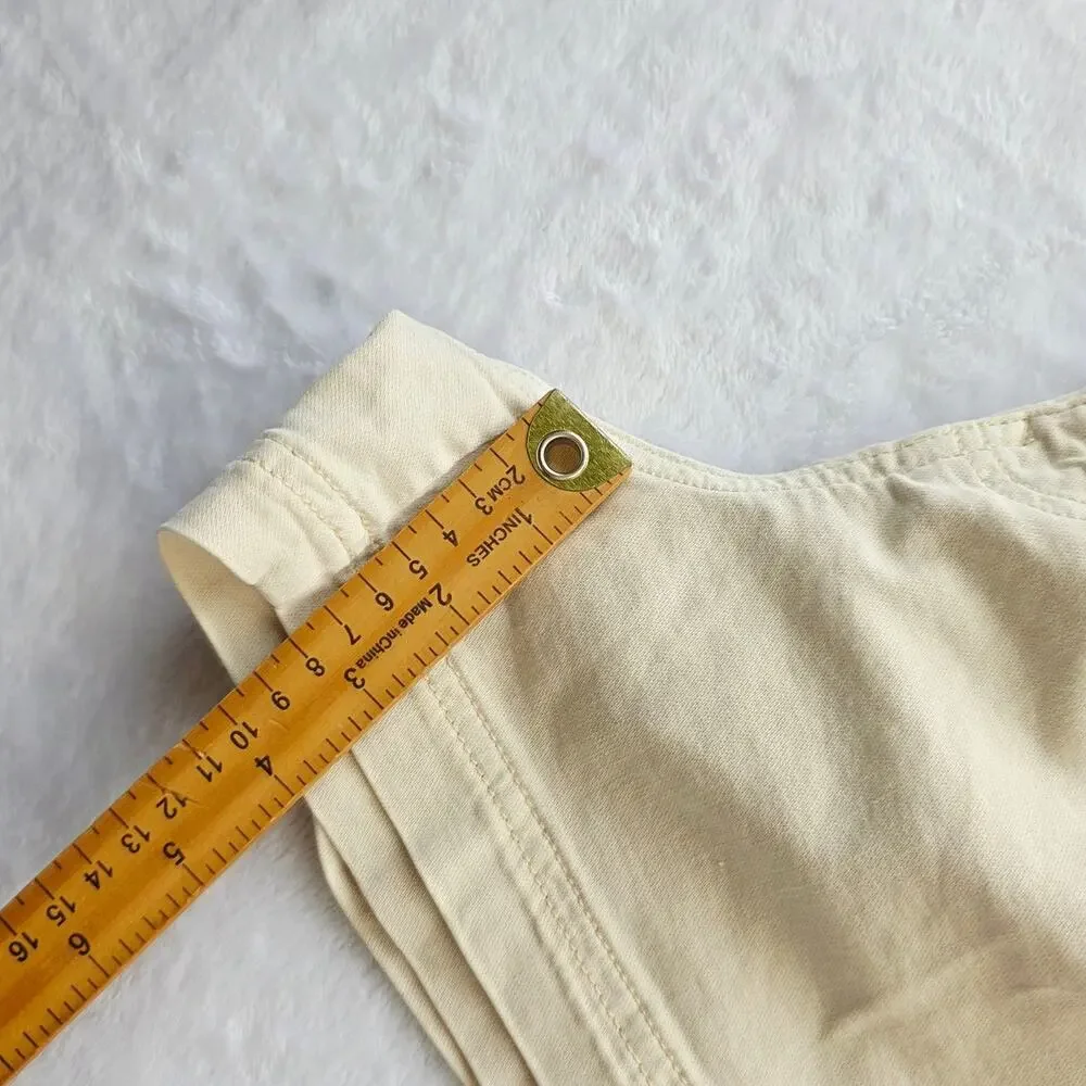 Maurices Khaki Shorts Size 10 Beige Pleated High Rise Pockets Casual Minimalist